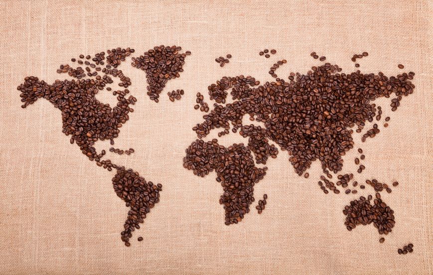 World map of coffee