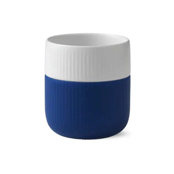 taza azul porcelana