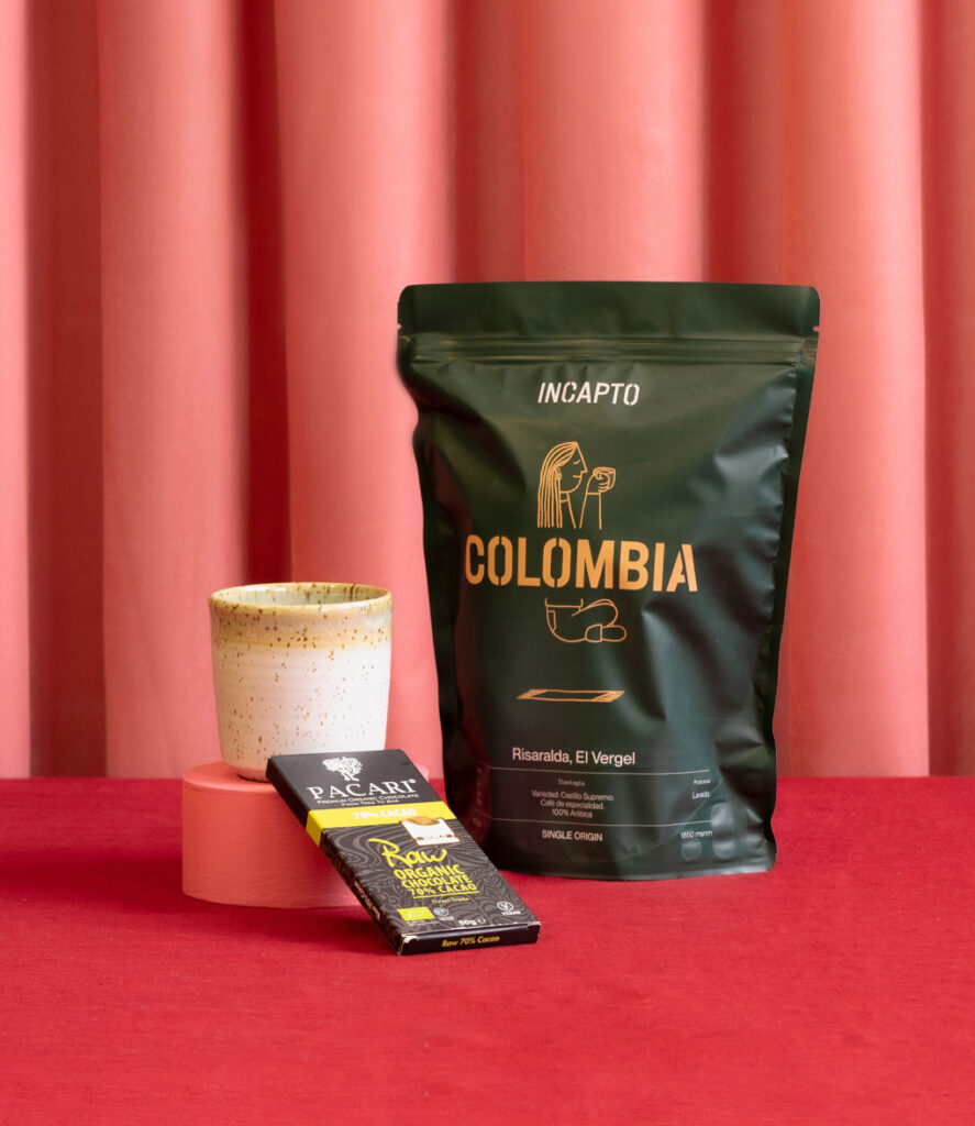 pack primer jo: cafè de colòmbia, xocolata i tassa